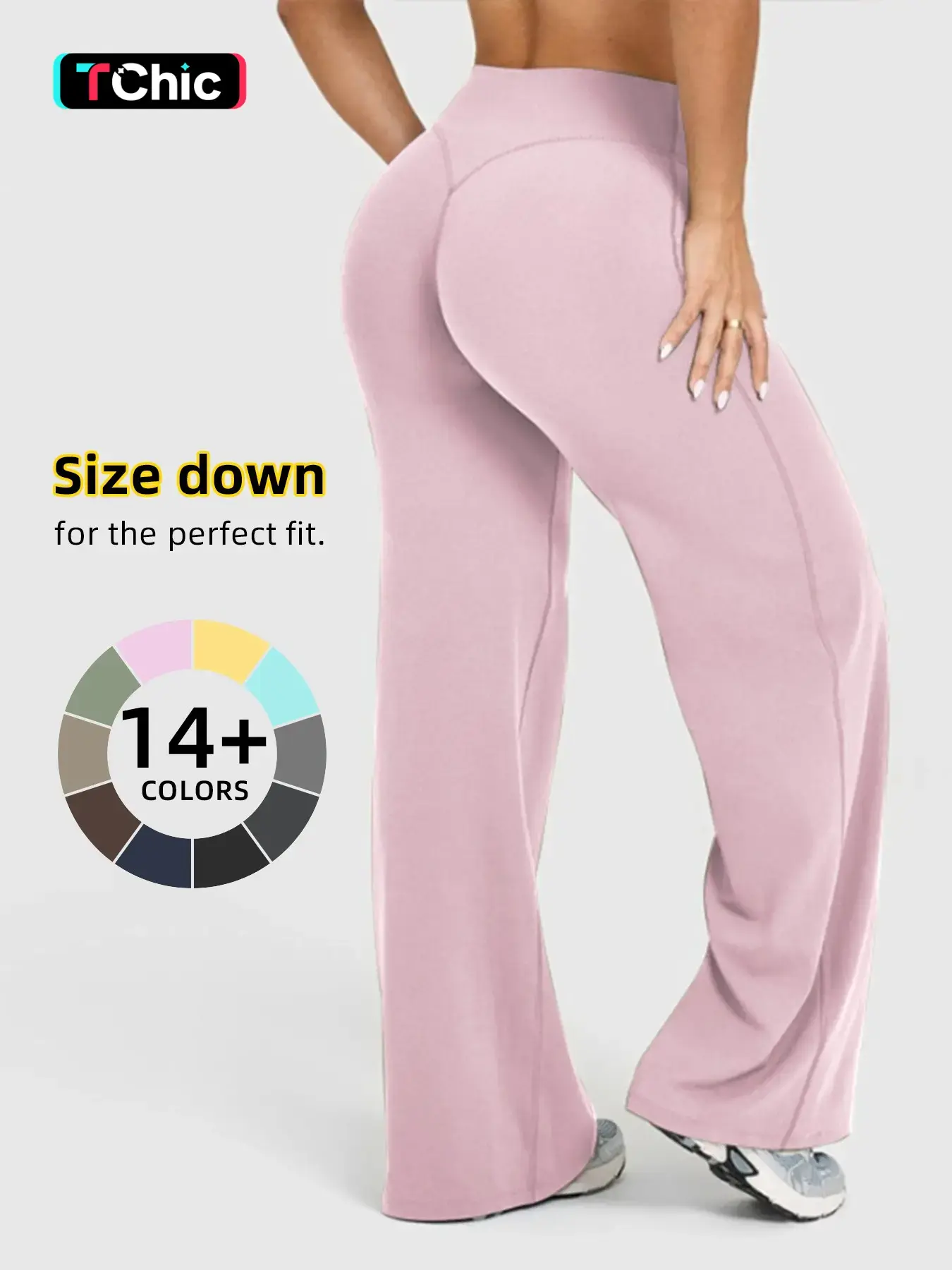 Women's High Waisted Elastic Wide Leg Pants, Loose Straight Fit, Perfect for Yoga and Pilates, Comfortable Daily Wear, Knitted Sports Pants, Comfy Athleisure Pants, Activewear Pants, Knit Athletic Pants