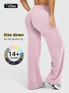 Women's High Waisted Elastic Wide Leg Pants, Loose Straight Fit, Perfect for Yoga and Pilates, Comfortable Daily Wear