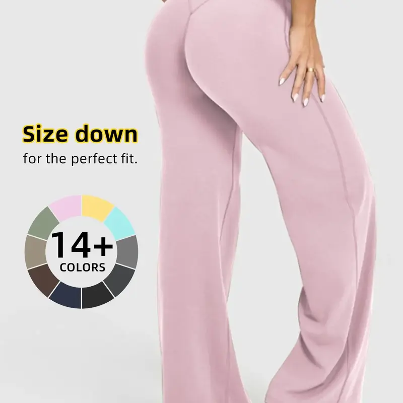 Women's High Waisted Elastic Wide Leg Pants, Loose Straight Fit, Perfect for Yoga and Pilates, Comfortable Daily Wear, Knitted Sports Pants, Comfy Athleisure Pants, Activewear Pants, Activewear Bottoms, Knit Athletic Pants