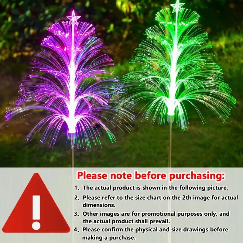 Solar Jellyfish Lights Christmas Tree with Stars Color Changing LED Outdoor Waterproof Decorations for Yard Garden Pathway Holiday Decoration Outdoor Pathway Lighting