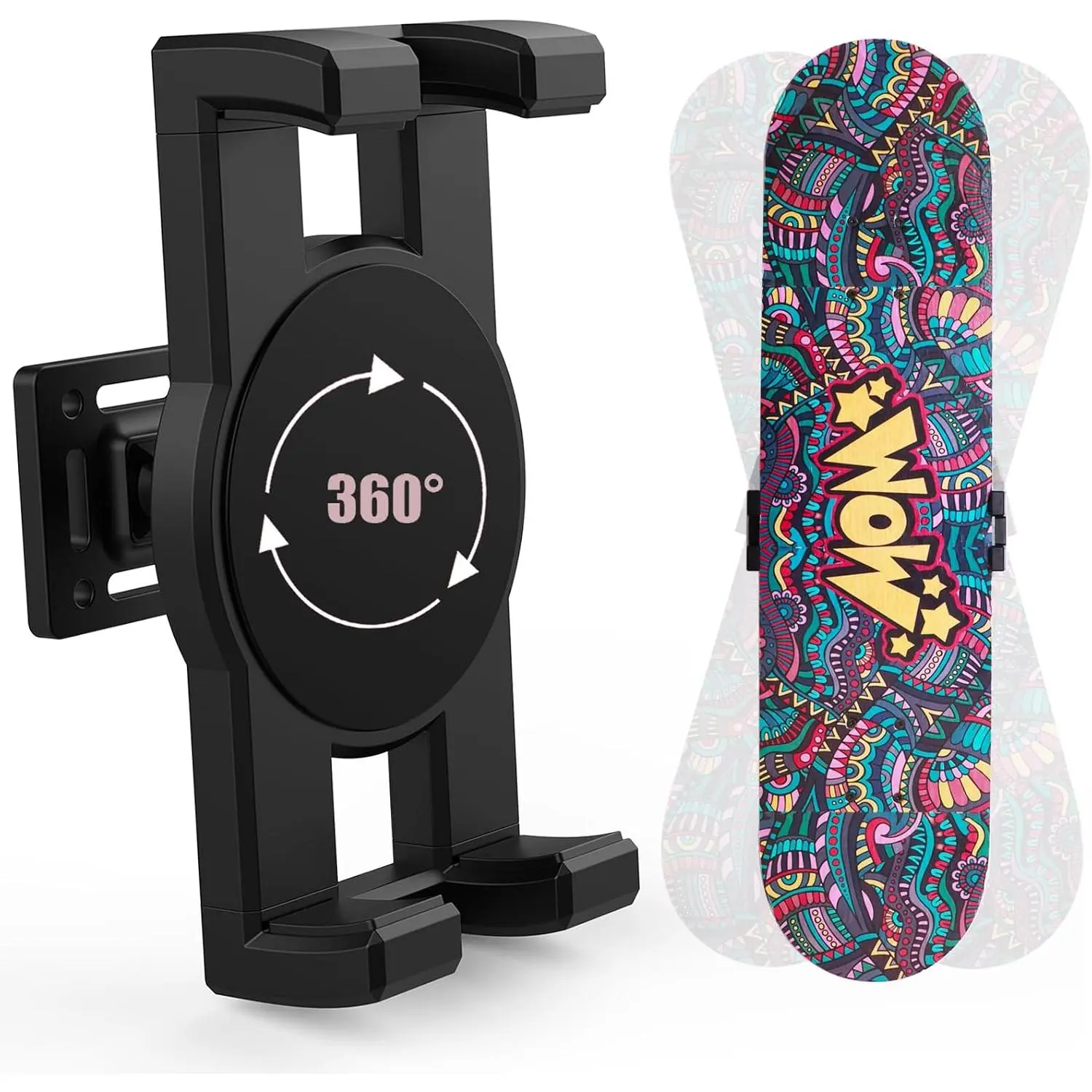Skate deck wall mount,360 °   rotatable skateboard wall mount,Floating Display Hanger,suitable for any skateboarder. (1 set)