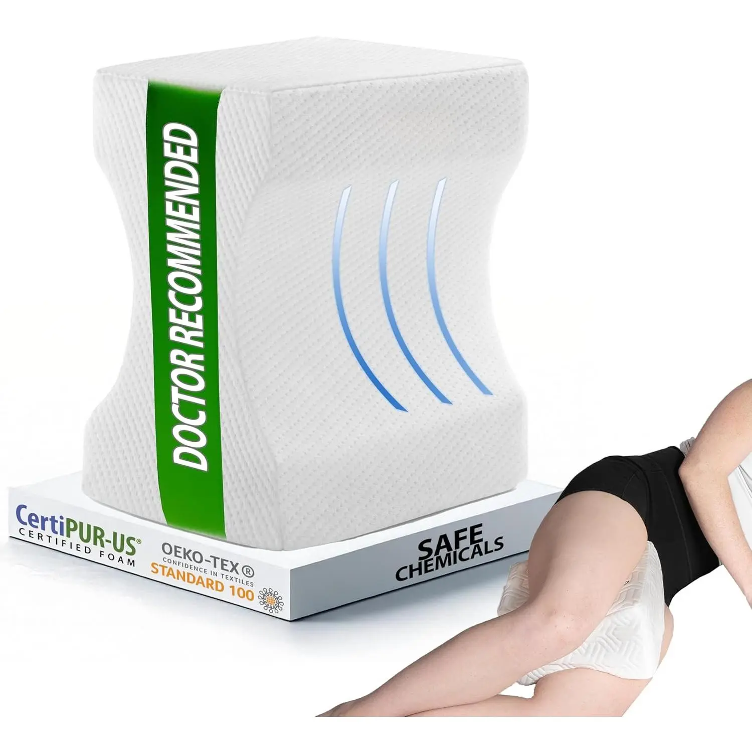 Synthetic Polyurethane Pillow for Side Sleepers - Ergonomic Support, Breathable, 9.8 x 7.9 x 6.3 inches, Cold Wash Compatible, Durable, Machine Wash