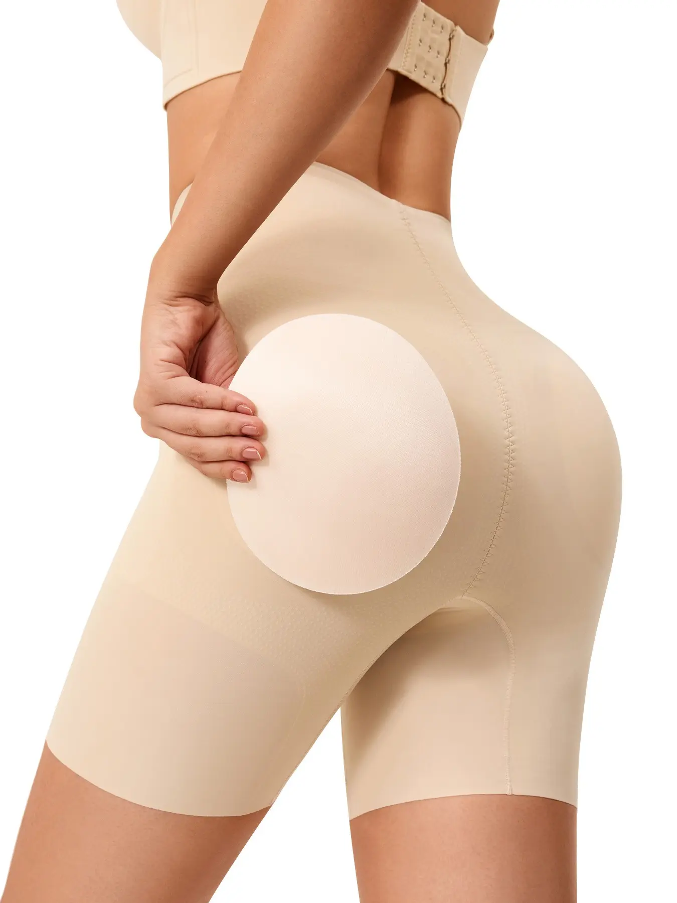High Waist Invisible Shapewear Panties, Slimming Stretch Tummy Control Belly Control Butt Lifter, Detachable Single Hip Pad Seamless Smooth Shaping Pants High Waist Invisible Shapewear Panties, Slimming Stretch Tummy Control Belly Control Butt Lifter, Detachable Single Hip Pad Seamless Smooth Shaping Pants