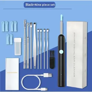 Ear Wax Removal, Ear Cleaning kit with 1296P Camera, Ear Camera, Earwax Remover Tool for iPhone, iPad & Android, Ear Cleaner Earwax Removal Kit Black removal tool set was toolkit earpick wax removal tool wireless clean gentle pick remival wide angle