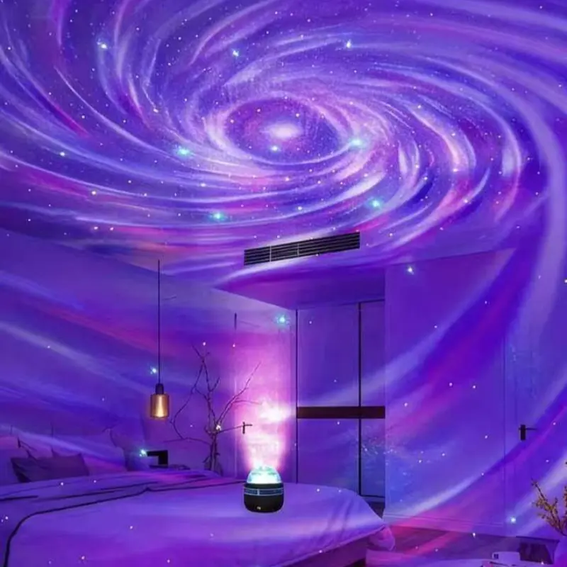 Aurora Vortex Starry Sky Projector Night Light, Seven-Color Nebula Full Sky Atmosphere Lamp, Bedroom Healing Romantic Starlight Projector