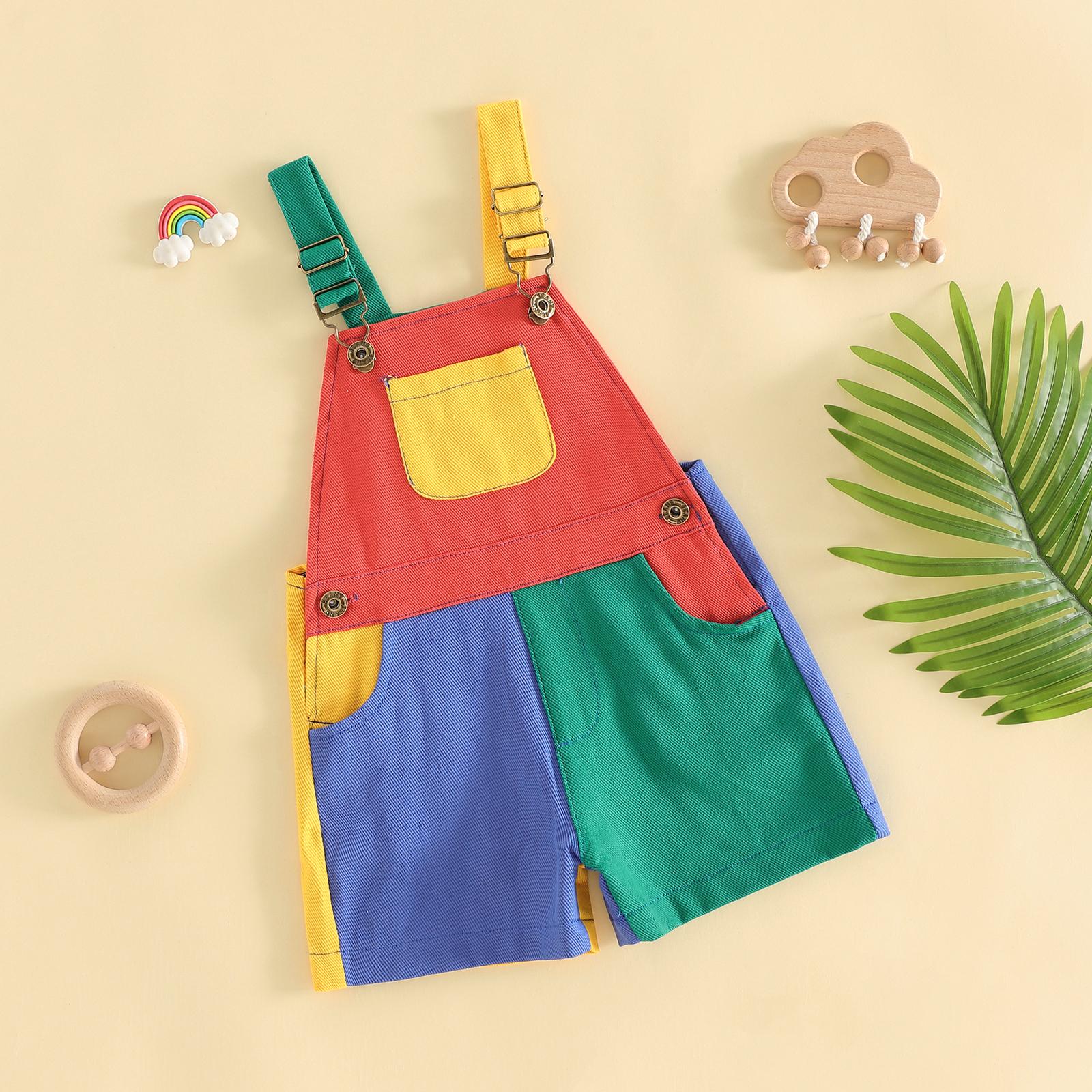 Imcute 90's Style Toddler Overalls Shorts Babby Boy Girl Suspender Romper Contrast Color Sleeveless Jumpsuit with Adjustble Shoulder Strap Imcute 90's Style Toddler Overalls Shorts Babby Boy Girl Suspender Romper Contrast Color Sleeveless Jumpsuit with Adjustble Shoulder Strap