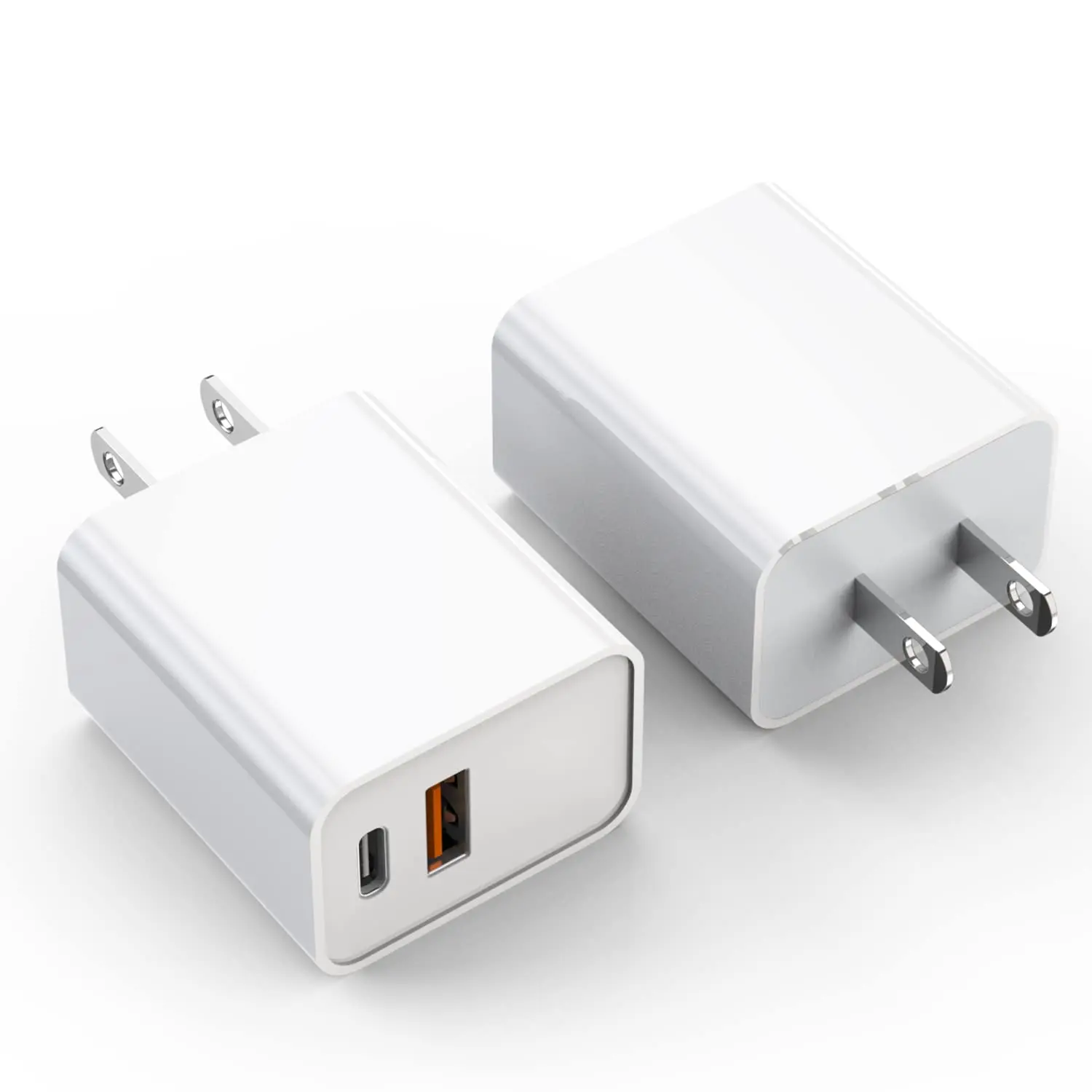 17/16 Charger Block, 2Pack 20W  Port PD  USB C Wall Charger Adapter + USB A Quick  Brick Plug Compatible with  Air/17/16/15/14/13/12/11/Pro Max/Plus/XS/XR/X,iPad,AirPods