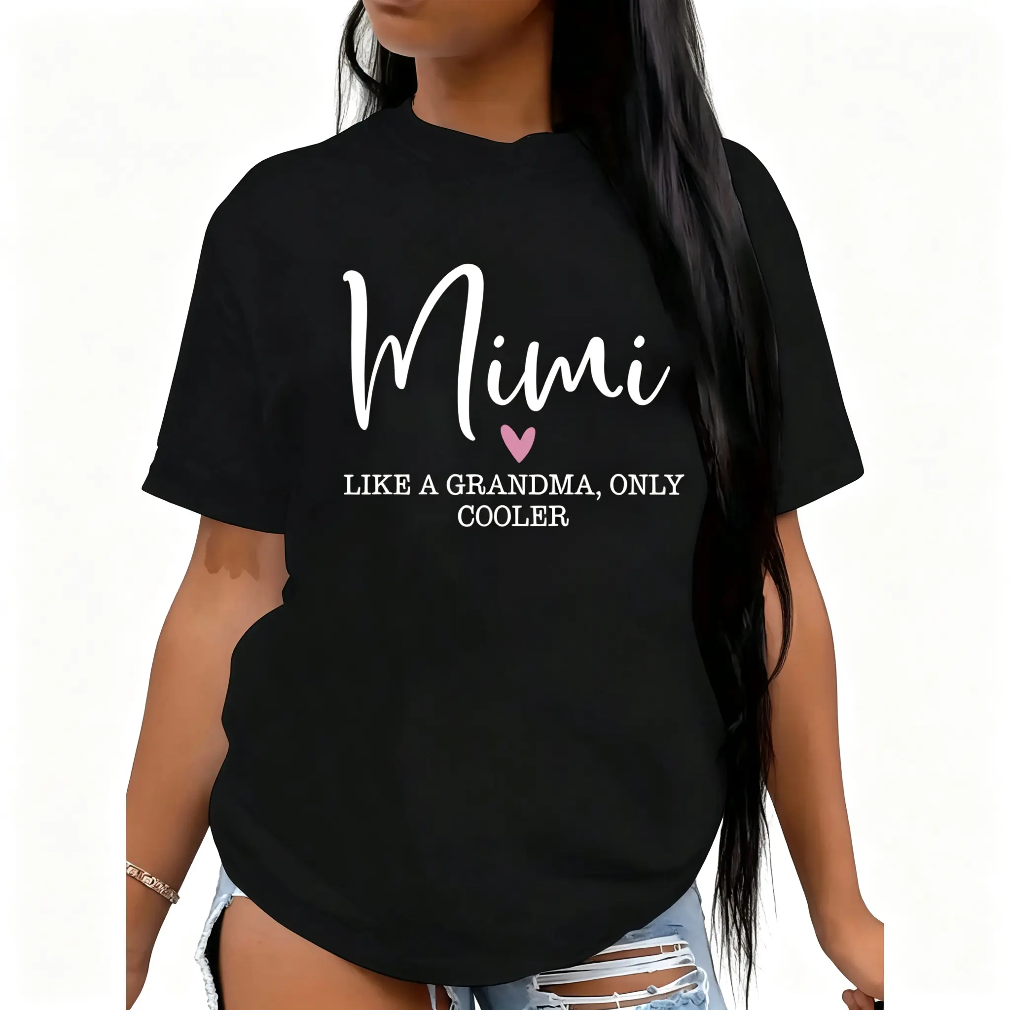 Mimi Cooler Than Grandma Heart Graphic Unisex Tee |   All-Season Breathable Top