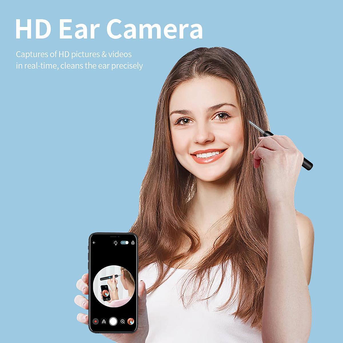Wireless Earwax Removal Kit, 1 Box Earwax Cleaner with Camera & Accessories, Waterproof Endoscope Ear Cleaning Kit for Home & Travel, Ear Waxing Cleaning, Earwax Removal Tool