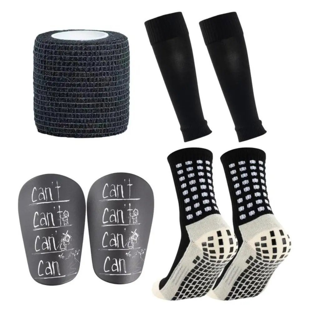 1 Set Soccer Accessories Kit with Grip Socks, Leg Sleeves, Mini Shin Guards & Wrap Tape, Lightweight Football Training Gear for Practice, Match Day & Everyday Play
