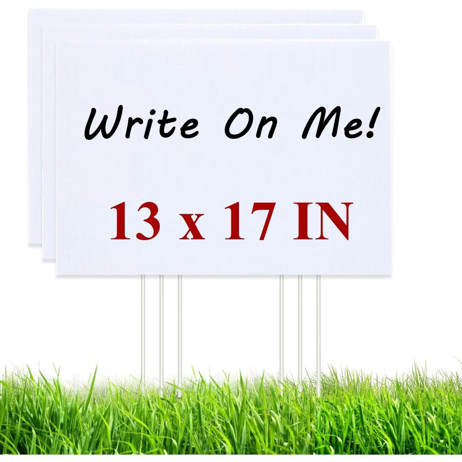 3 count Blank Yard Signs 13 x 17Inches - Garage  Supplies with 6 count  Stake - DIY Water & Sunlight Resistant Yard  Supplies for Rent Garden Open Houses and Custom Birthday