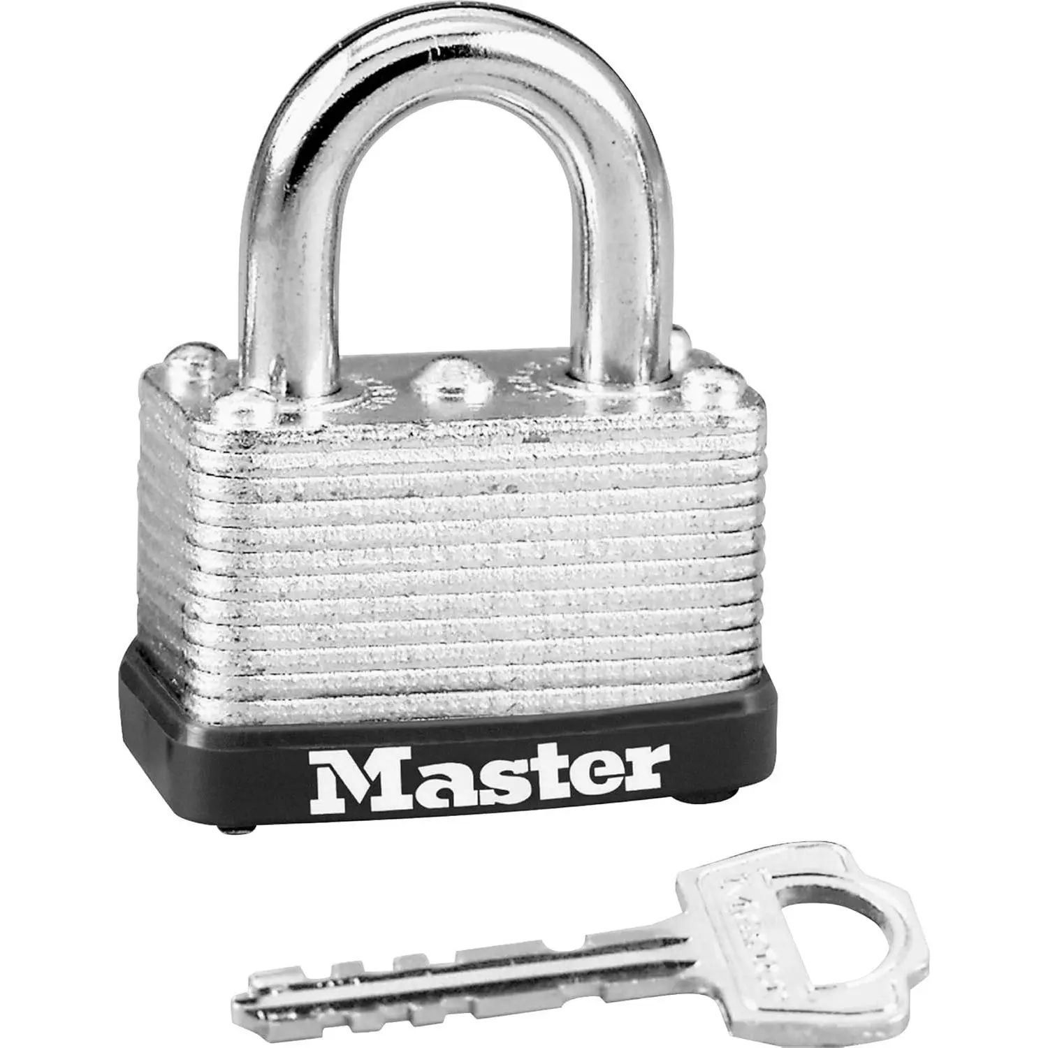 Lock Silver Laminated Warded Padlock, Keyed Padlock for Indoor or Use, 1-1/2-Inch Wide Body, 5/8-Inch Shackle, 22D