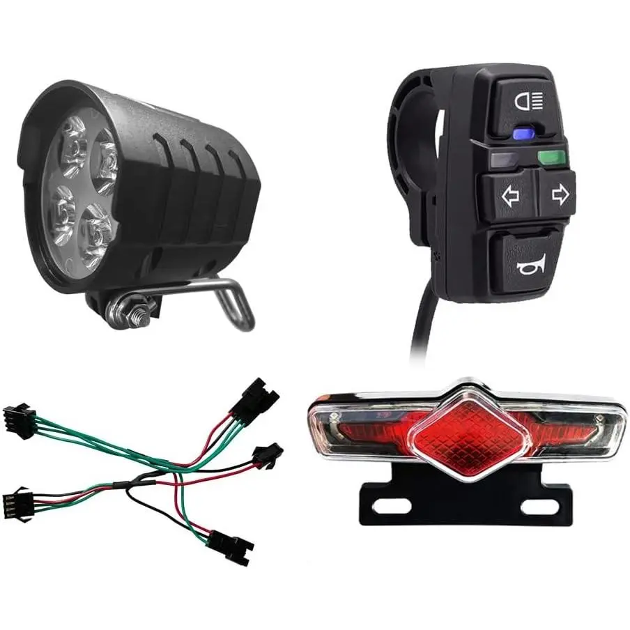 3 in 1 Bicycle Lithium-ion Conversion Accessories ebike ebike Light kit Headlight Tail Light Horn DK336 E-Bike Light Sets LCD Display (Light Sets)