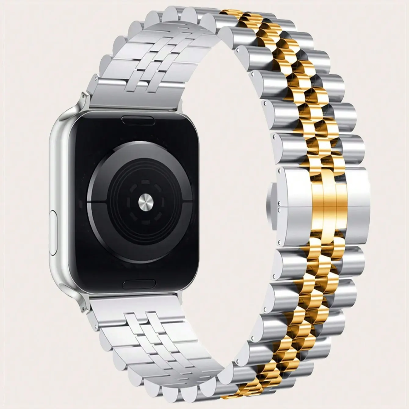1PC Compatible with Apple Watch 38/40/41/42/44/45/46/49mm, Stainless Steel Strap with Butterfly Buckle for Apple Watch Series Ultra/SE/11/10/9/8/7/6/5/4/3/2/1