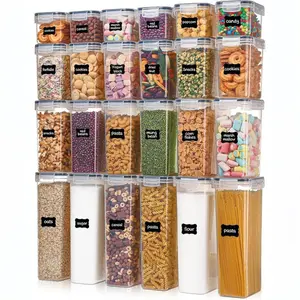 24pcs Food Storage Container Set, Fresh-Keeping Boxes, Easy-to-Secure Lids - Airtight Plastic Containers, Suitable For Pantry, Travel, Outdoor Picnics, Kitchen Organization, Comes With Labels And Marker#fathersdaygift