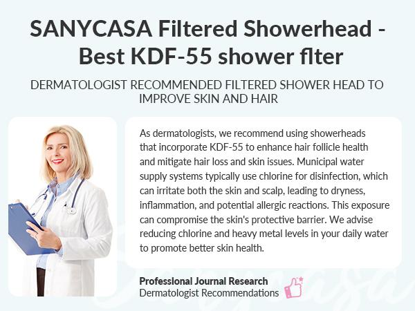 Filtered Shower Head for Hard Water, KDF-55 Filter Dermatologist Recommended for Softening Hard Water, Advanced Filtration for Hair and Skin (CP)