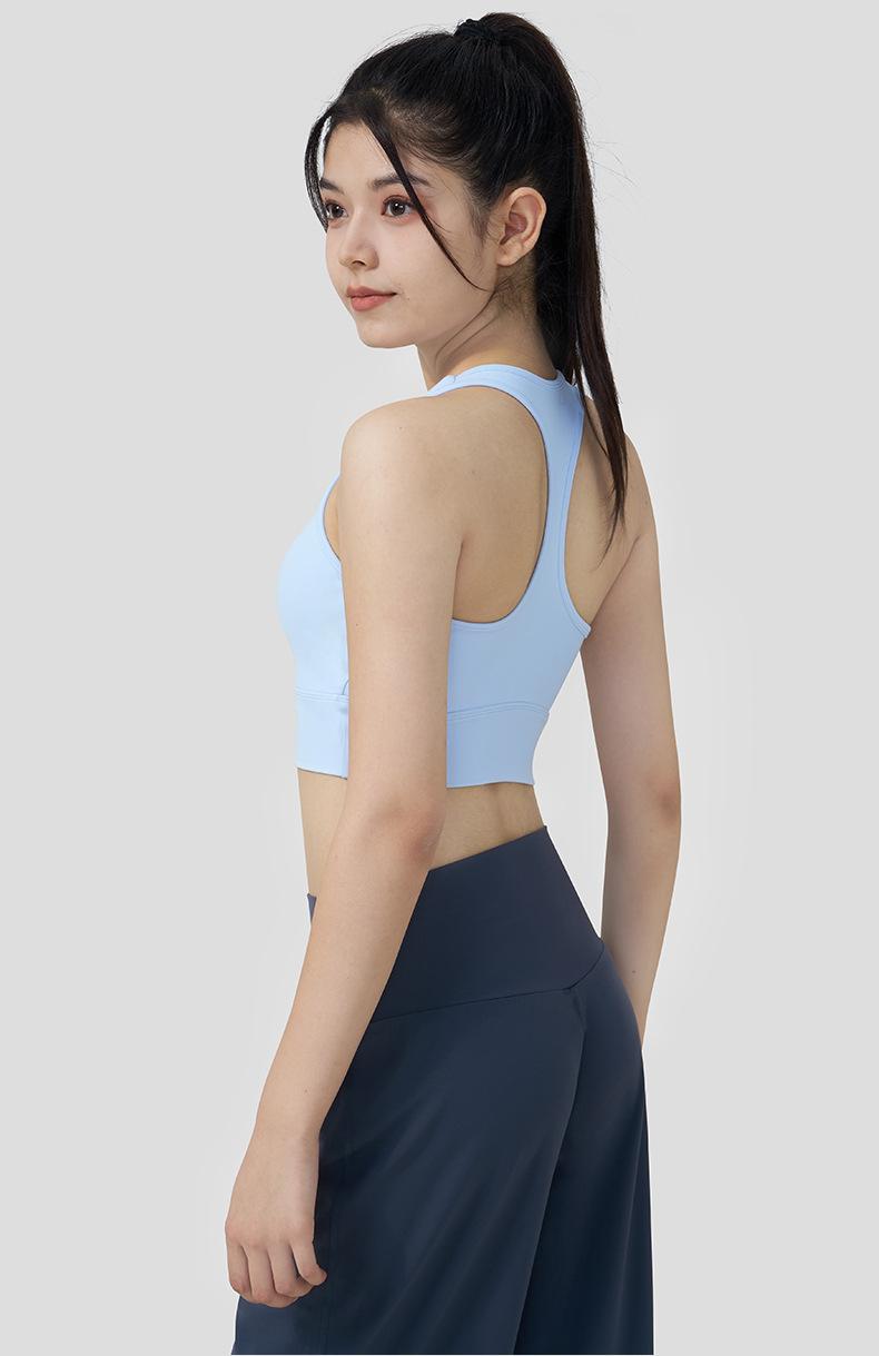 Yoga Vest With Fixed Cups, Racerback Straps, Padded Sports Bra, Shockproof Fitness Bra, Yoga Wear