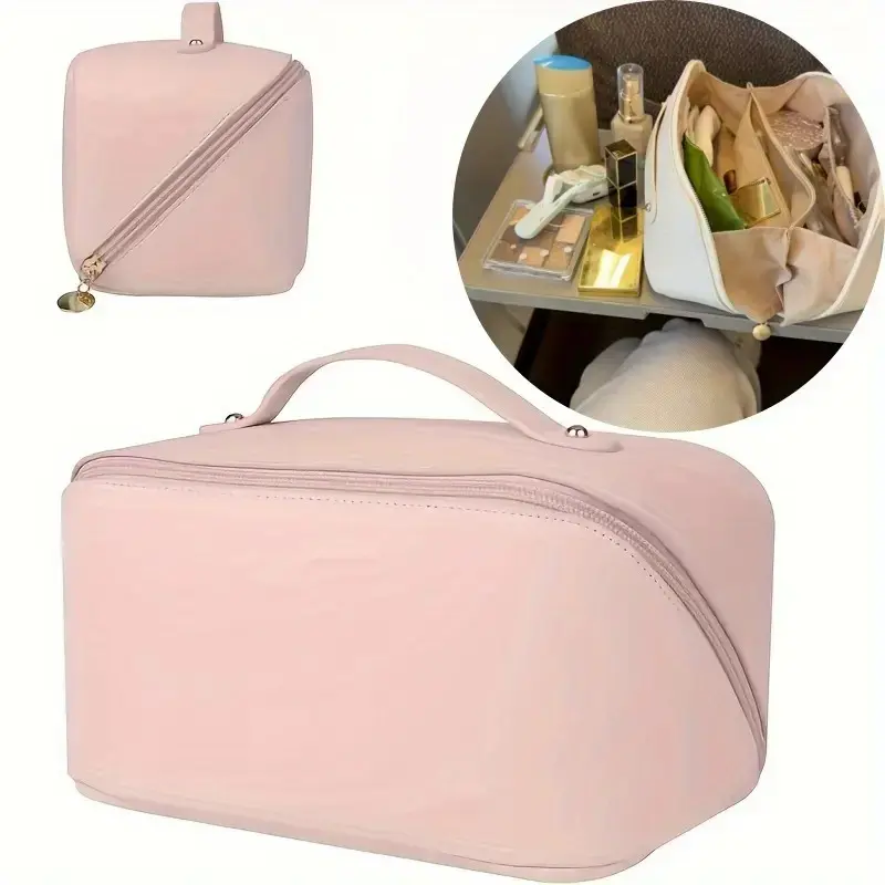Large Capacity Expandable Travel Organizer Bag, Cosmetic Travel Bags, Makeup Washbag, Beauty Bag with Zipper Compartments, Ideal for Women, Gym, Business Trips, Vacations