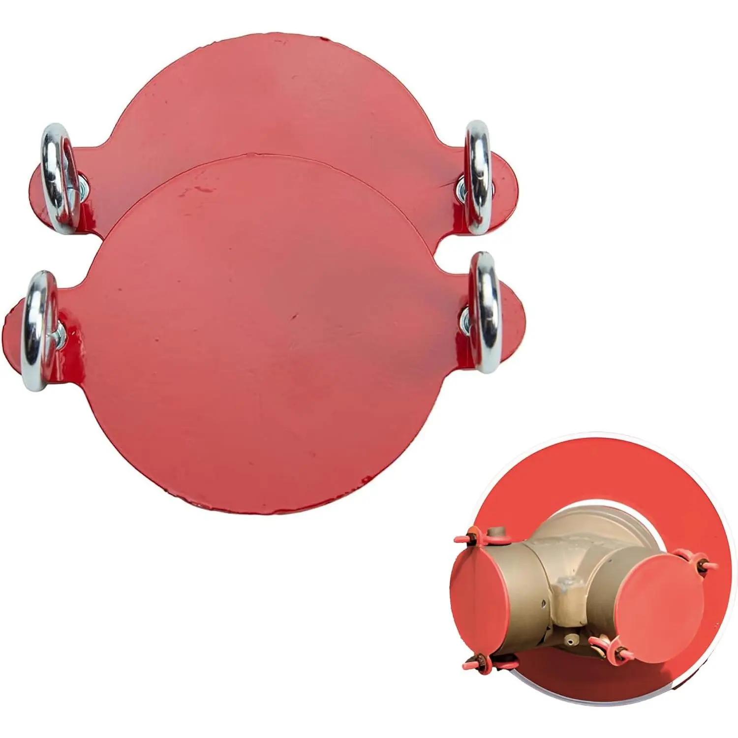 2 Pack Fire Department Connection Caps with Screws  - Red Fire Sprinkler Covers - FDC Connections - Stop Valve Fire Hose Fitting Fire Sprinkler -  for Fire Hydrant Accessory