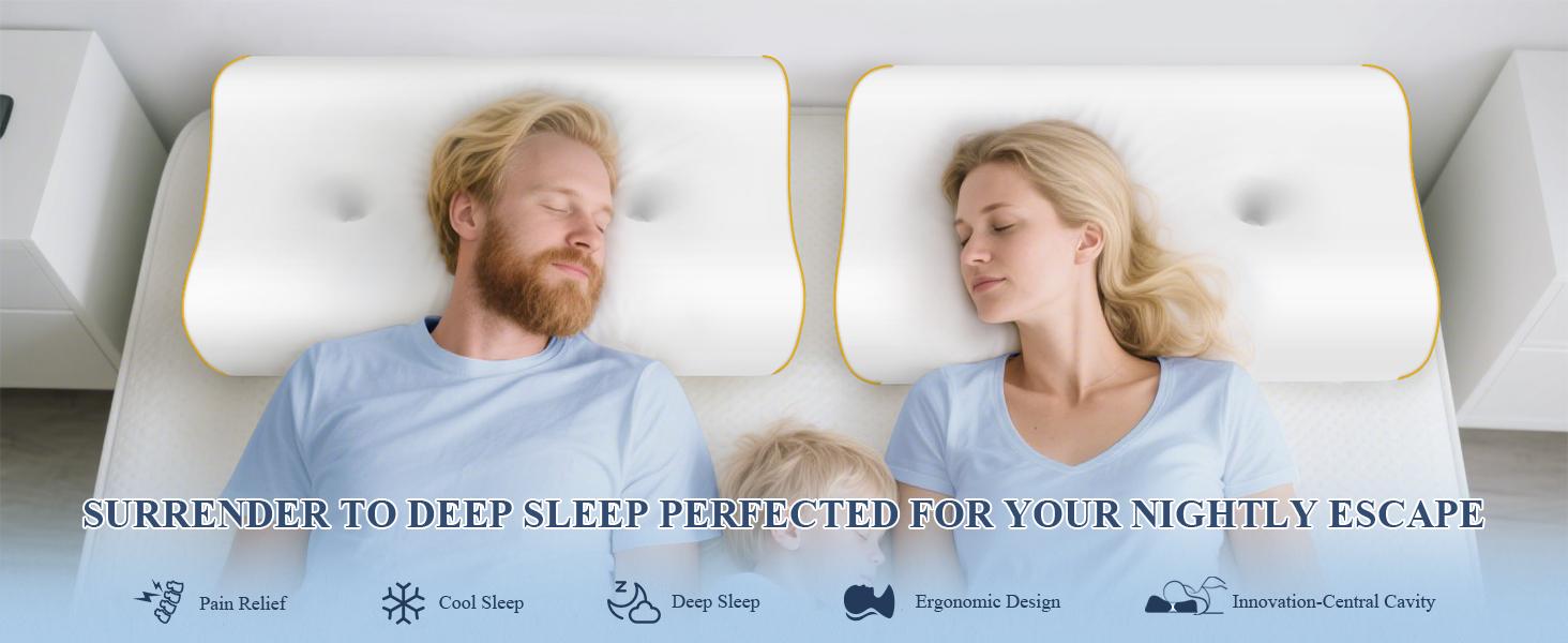 Pillow for Neck Pain Relief/, Cooling Cervical Neck Pillow for Side Sleeper/Sleeping, Ergonomic Sleep Apnea Orthopedic Anti Snore TherapeuticPillows for Back Sleepers Pillow for Neck Pain Relief/, Cooling Cervical Neck Pillow for Side Sleeper/Sleeping, Ergonomic Sleep Apnea Orthopedic Anti Snore TherapeuticPillows for Back Sleepers
