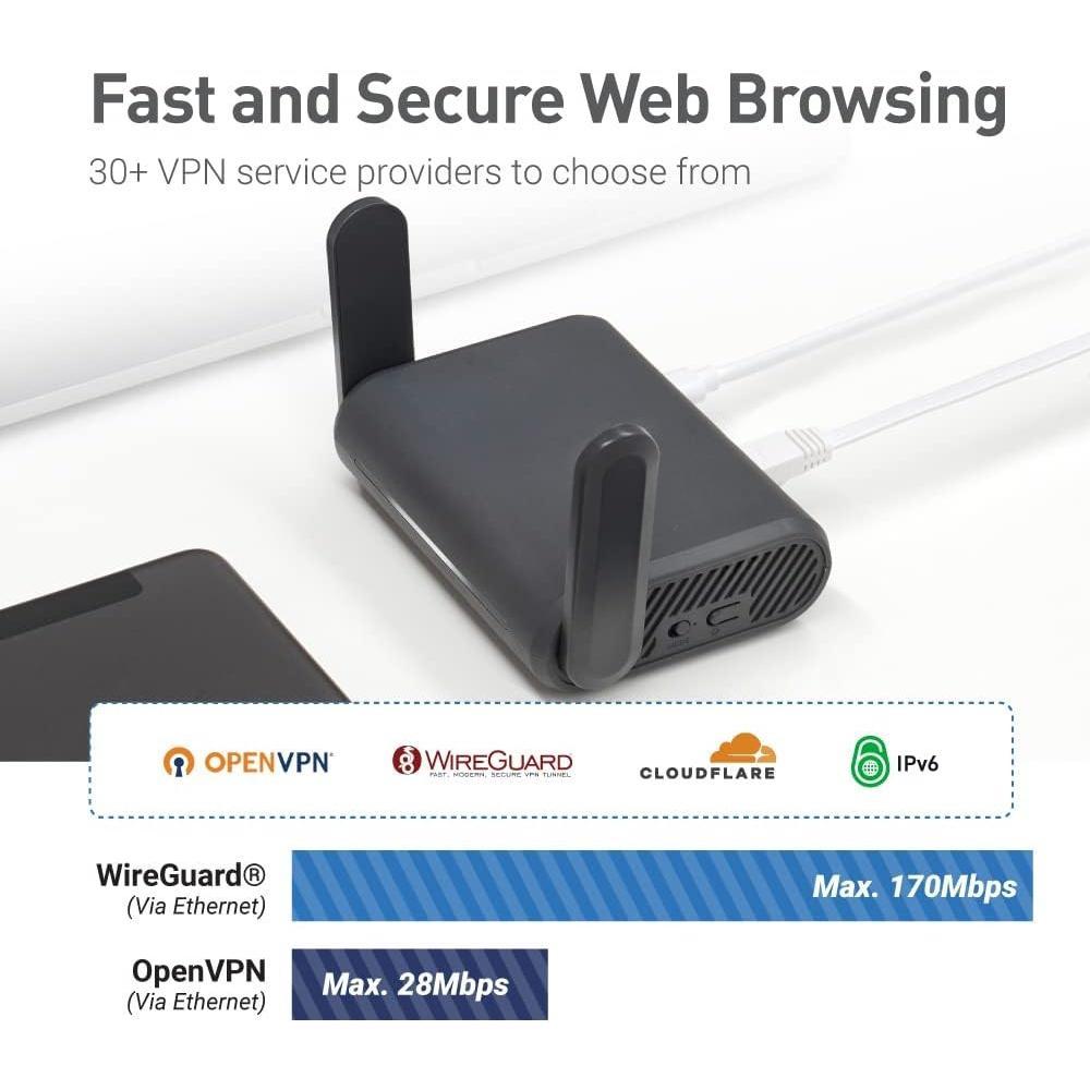 GL-A1300 Pocket VPN Travel Router - Portable  Router for Travel, Easy to Set up, Connect to Public & Hotel  login Page