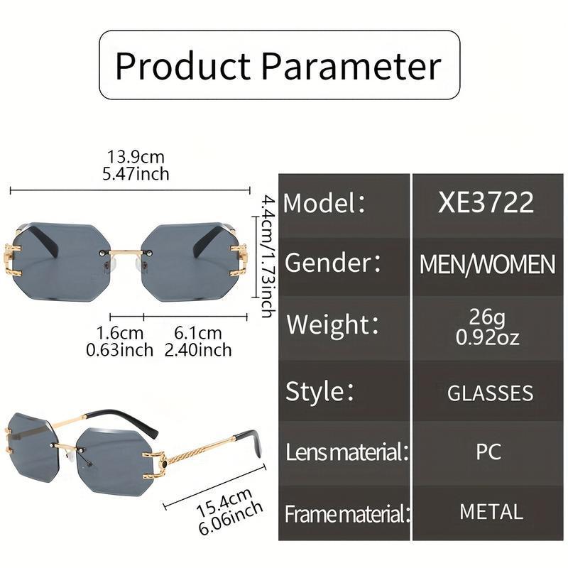 Y2K Aesthetic Eyewear 2025 Rising Rimless Glasses Lightweight Durable Metal Frame Decorative Lenses Daily & Special Occasion Accessory Suitable for Casual Outfits Holiday Parties Stylish Events Gift for Friends