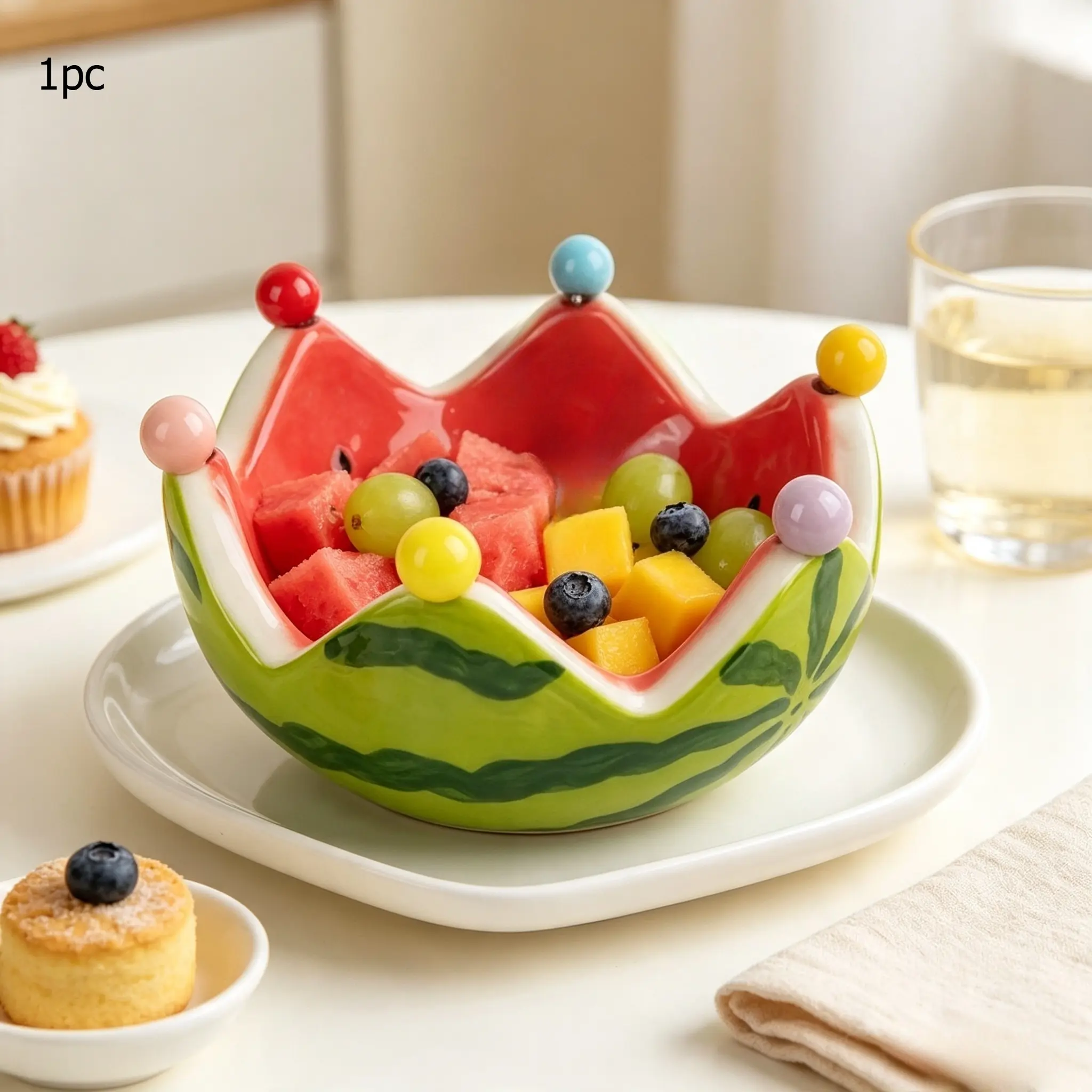 Highly Attractive Watermelon Fruit Fork Set for Home Use, Stainless Steel Dessert Cute Storage Jar, Fruit Picks