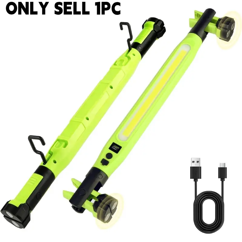 Magnetic Under Hood Work Light Bar, LED Work Light Bar with Hooks, 2000mAh Cordless Rechargeable Mechanic Light for Car Repair, Garage, Workshop & Emergency Use, Green,Red