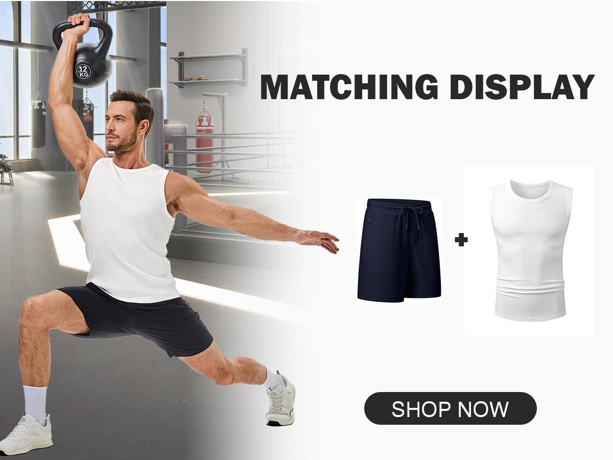 Gihuo 3Pcs Men's Ribbed Tank Top Wide Strap High Stretch Breathable Muscle Shirt Heavyweight Drapey Fit Sleeveless for Gym & Casual Workout Gym Clothing Sports Apparel