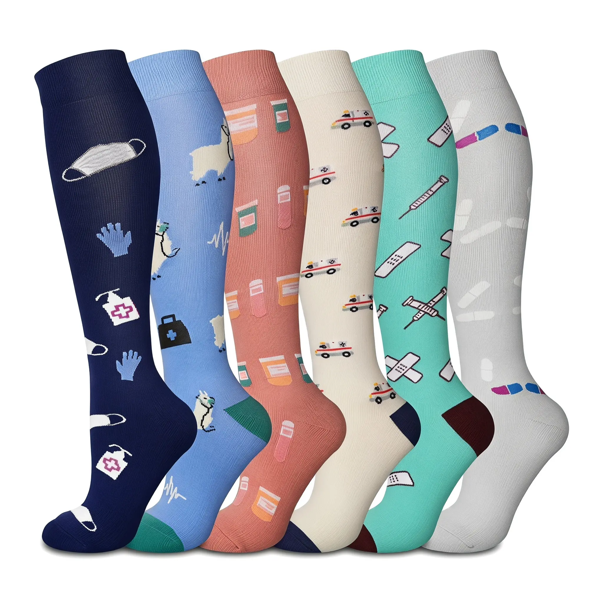 Slimming Compression Socks For Sports Marathon Moisture Wicking Antibacterial Over The Knee High Elasticity Casual Socks Anti Slip Breathable