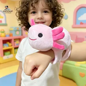Kids Cute Hexagonal Dragon Plush Wristband, Soft Plush Animal Band Toy, Party Gift, Colorful Tie-Dye, Unisex Axolotl Plush Toy
