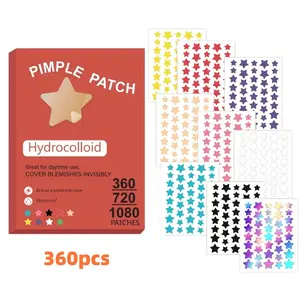 360pcs 9 Color Star Shape Acne Patches, Skin-Friendly Invisible Blemish Cover, Ultra-Thin Gentle Non-Irritating, Alcohol-Free Fragrance-Free