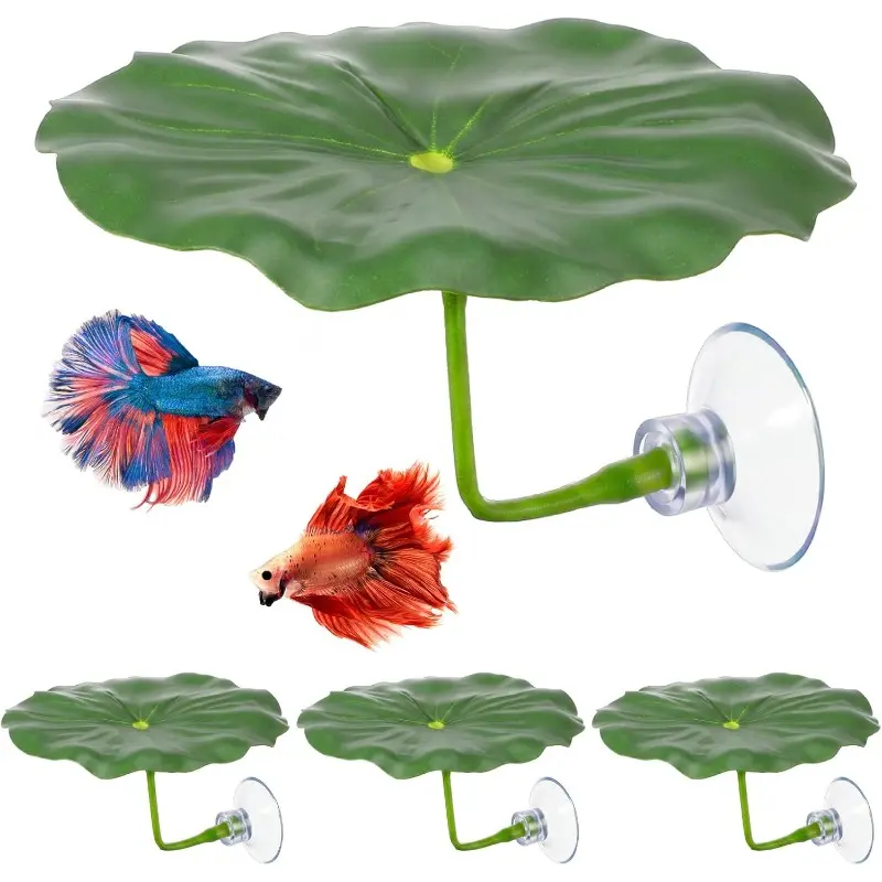 4 Pcs Betta Leaf Hammock, Betta Bed Soft Aquarium Decor Plastic Plants for Fish Spawning, Resting, Hiding, Playing, Improves Betta's Health, Fish Tank Decorations