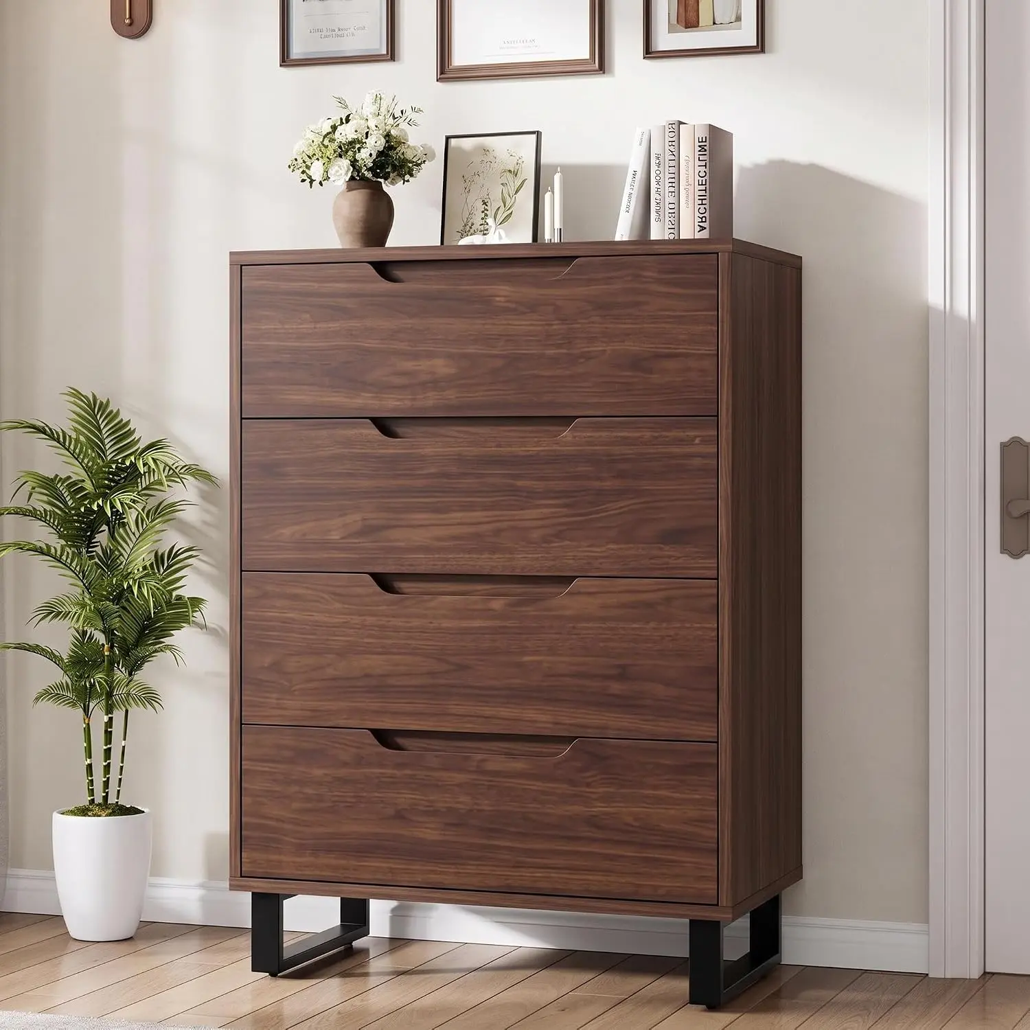 Garvee 4 Dresser for Bedroom, 41.7" Vertical Dresser Drawer with Storage | dresser for bedroom, freestanding vertical drawer with storage