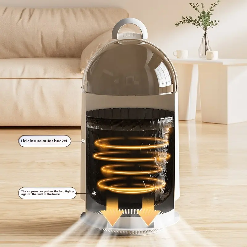 Trash can, Waste Bin for home use in the bathroom, bedroom, and kitchen, with air pressure suction, high aesthetic value