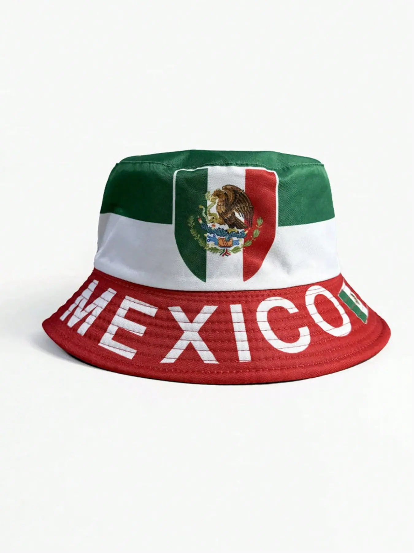 Reversible Mexican Flag Bucket Hat | Cool Hats Bold Graphic Hats Double-Sided Sun Protection Cap for Sept 16 Independence Day