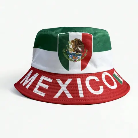 Mexico Flag Bucket Hat, Mexican National Pride Fisherman Hat, Stylish Outdoor Accessory, Perfect for Festivals & Events