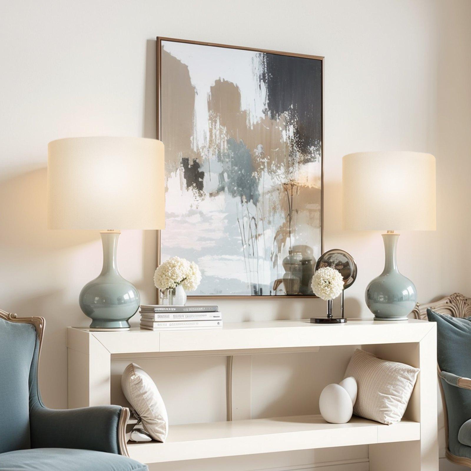 VEVOR Drum Lamp Shade 2 Set, 16 in Top x 16 in Bottom x 12 in High, Large Lampshade with Harp, Replacement Lamp Shade for Table Lamps Floor Lamps Pendant Lights, Easy Assembly Required (Off-white)