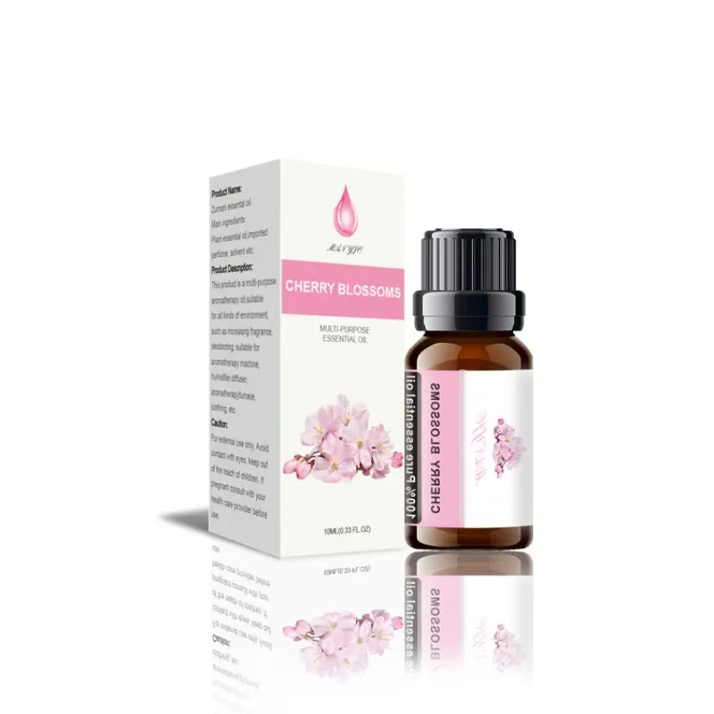 10ML Sakura Aromatherapy Essential Oil, Scent Oil, Water Soluble Refill Liquid for Diffusers & Humidifiers, Relieves Fatigue, Refreshes Air