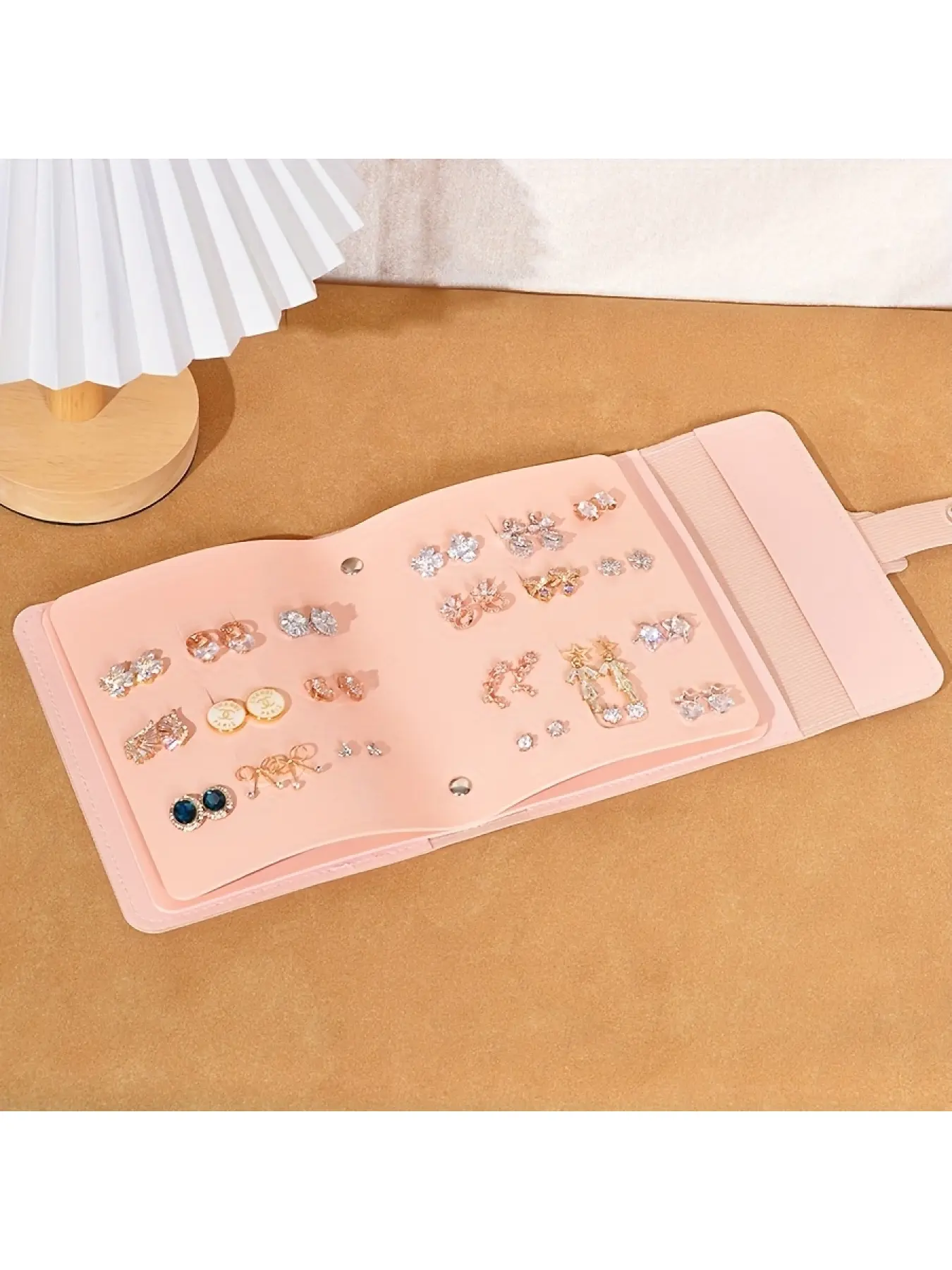 Leather Earring Layered Jewelry Storage Book, PU Leather Jewelry Organizer Bag, Earings And Rings Small Bag, Book Design Earring Stand, Multi-Functional Large Capacity Display Earring Necklace Organizer Box