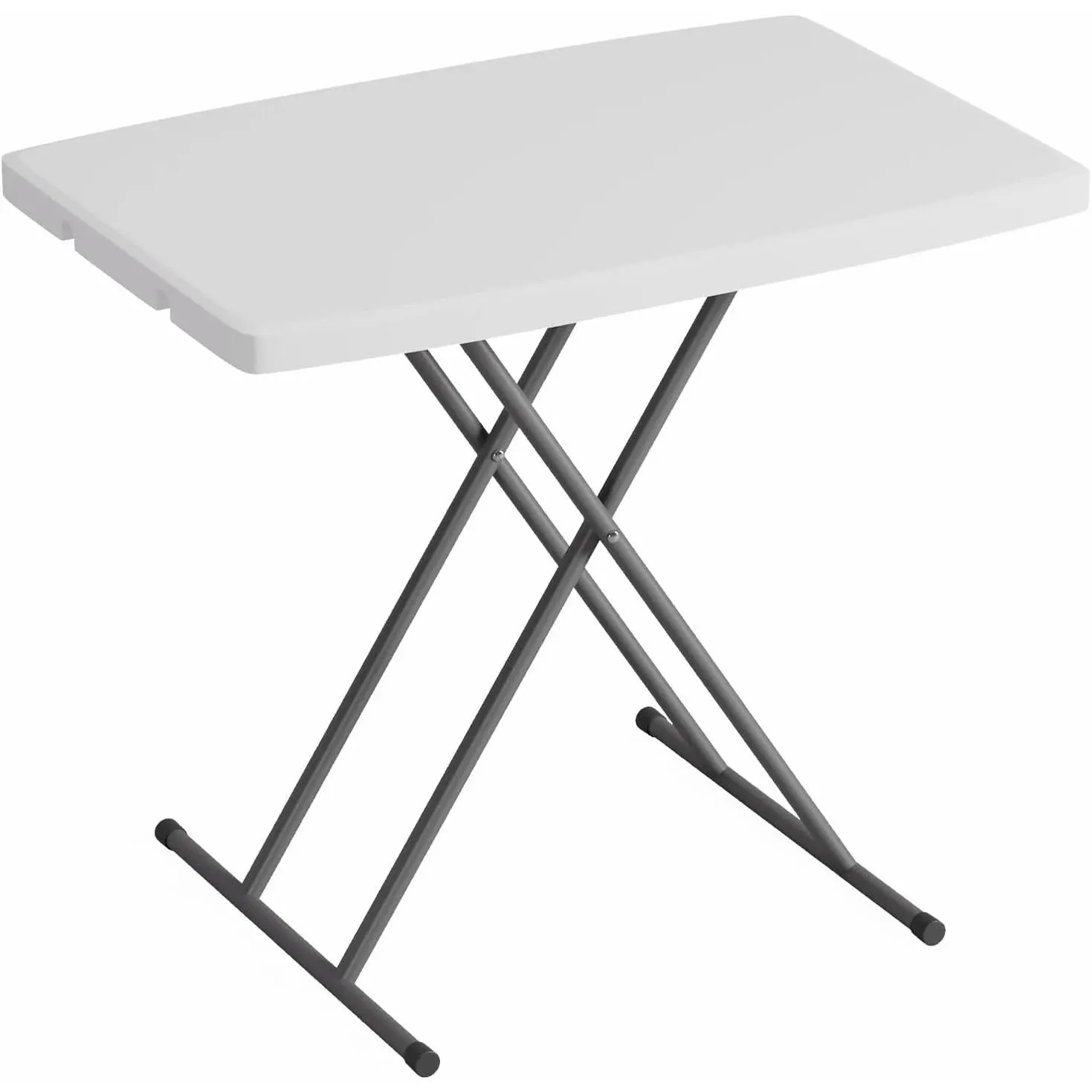 30 Inch Folding Table, Utility Foldable Table for Small Spaces, Small Desk Adjustable Height TV Tray for Laptop, Couch, Camping, No Assembly Required, White