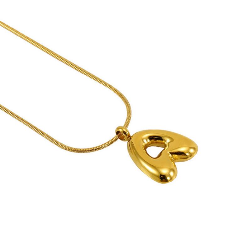 VEVE Bubble 26 English Letters Glossy Pendant Necklace Niche Versatile Gold-plated Titanium Steel Necklace Jewelry