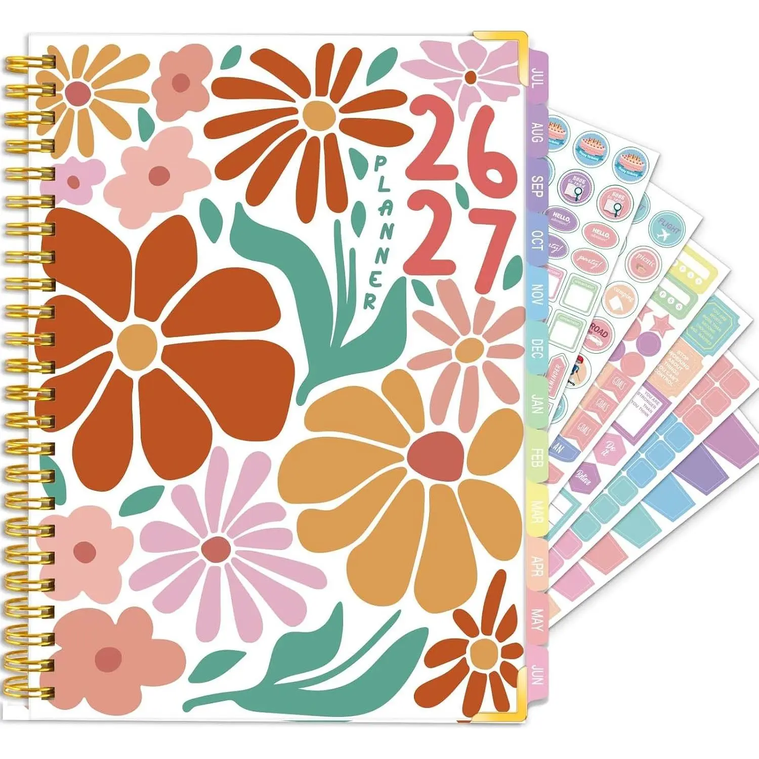 Planner 2026-2027, Weekly and Monthly Academic Planner, 8.4"x 6.1" | Jul 2026 - Jun 2027, Daily Agenda Planning Book with Hardcover, Pocket, Stickers & Tabs for Women Students Office, A4 Size