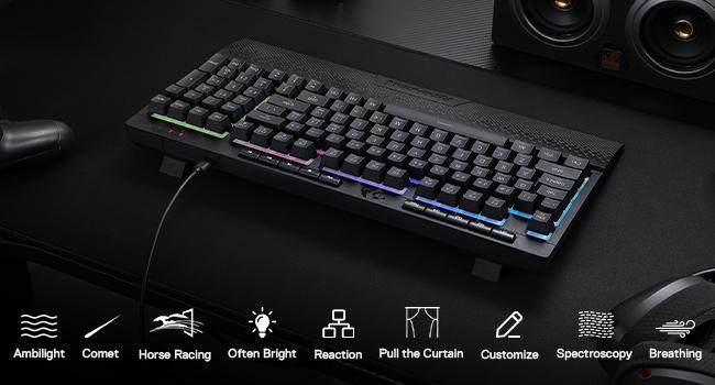 Redragon K515 Shiva RGB Membrane Gaming Keyboard, 98 Keys Mechanical-Feel Keyboard w/Smooth Linear Switch, On-Board Macro & Dedicated Multimedia Keys, Detachable Wrist Rest, Software Supported