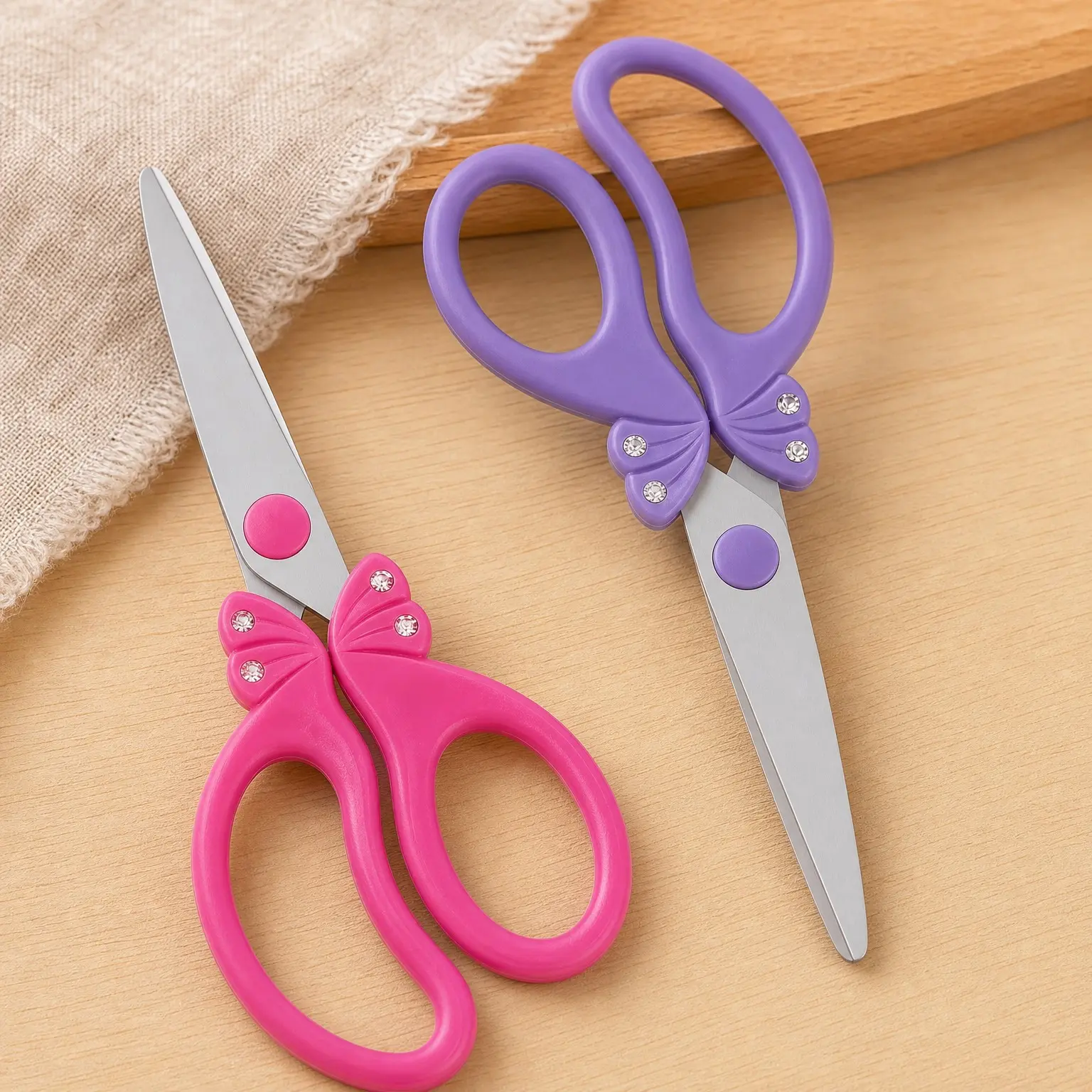 5" Kids Safety Scissors with Blunt Tip, Rounded Edge & Ergonomic Handles for Ages 5-12, Boys & Girls - Pink Violet, Ideal for School Classroom, Toddler Paper Cutting & Home DIYGift