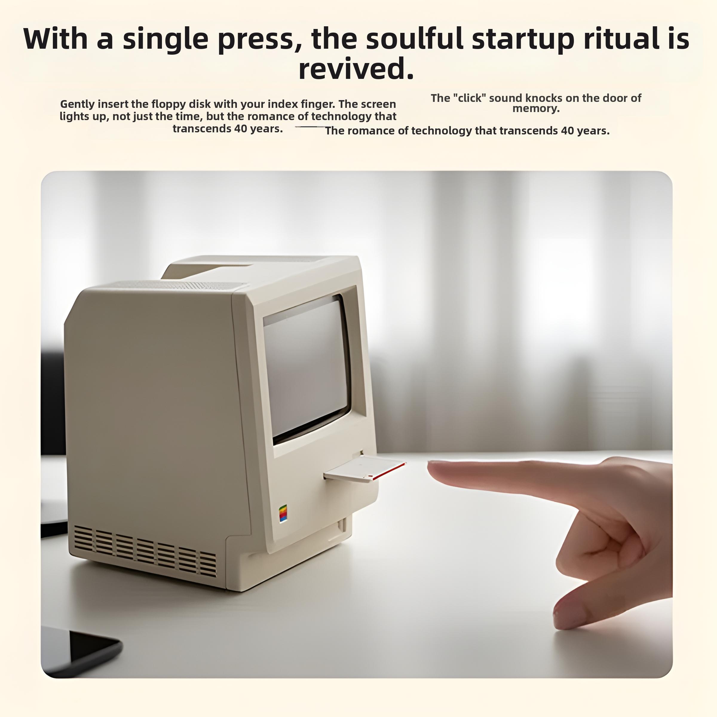 Macintosh Retro Mini Computer Desktop Clock Table Ornament Creative Gift for Boyfriend Birthday Unique Design Decor Set advent calendar 2026 usb connection adhd cleaning planner household daily schedule category sticker Funny Dumpster Fire Stress