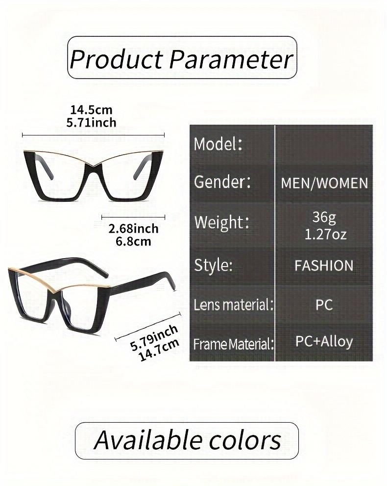 Vintage Style - Women's Cat-Eye Glasses - Tortoiseshell Frame (Brown/Tortoiseshell) or Red/Rim/Black - Round Lens Glasses for Eye Protection & Fashion - Non-Eyewear for Computer, TV & Reading - Full-Rim Metal Hinges