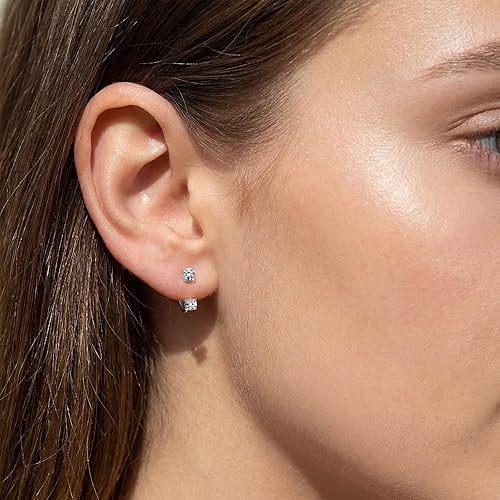 6pcs  20G(0.8mm)/18G(1.0mm) 8mm Horseshoe Nose Hoop Internally Threaded Gems Nose Ring with Free Ball Holder