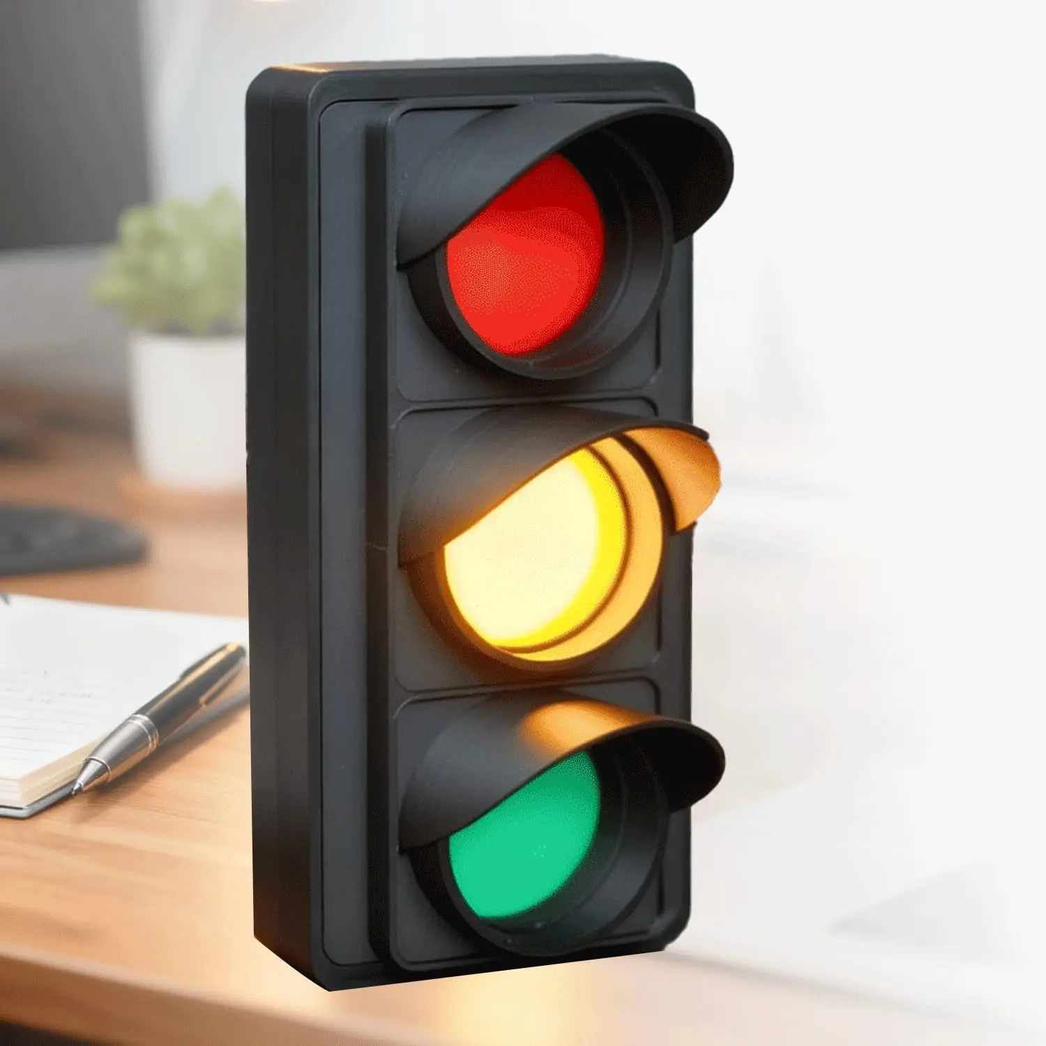 Social Signal Light for Office & Home, Busy Status Indicator, Mood Light for Room Door, Traffic Light Desk Lamp, Available Indicator