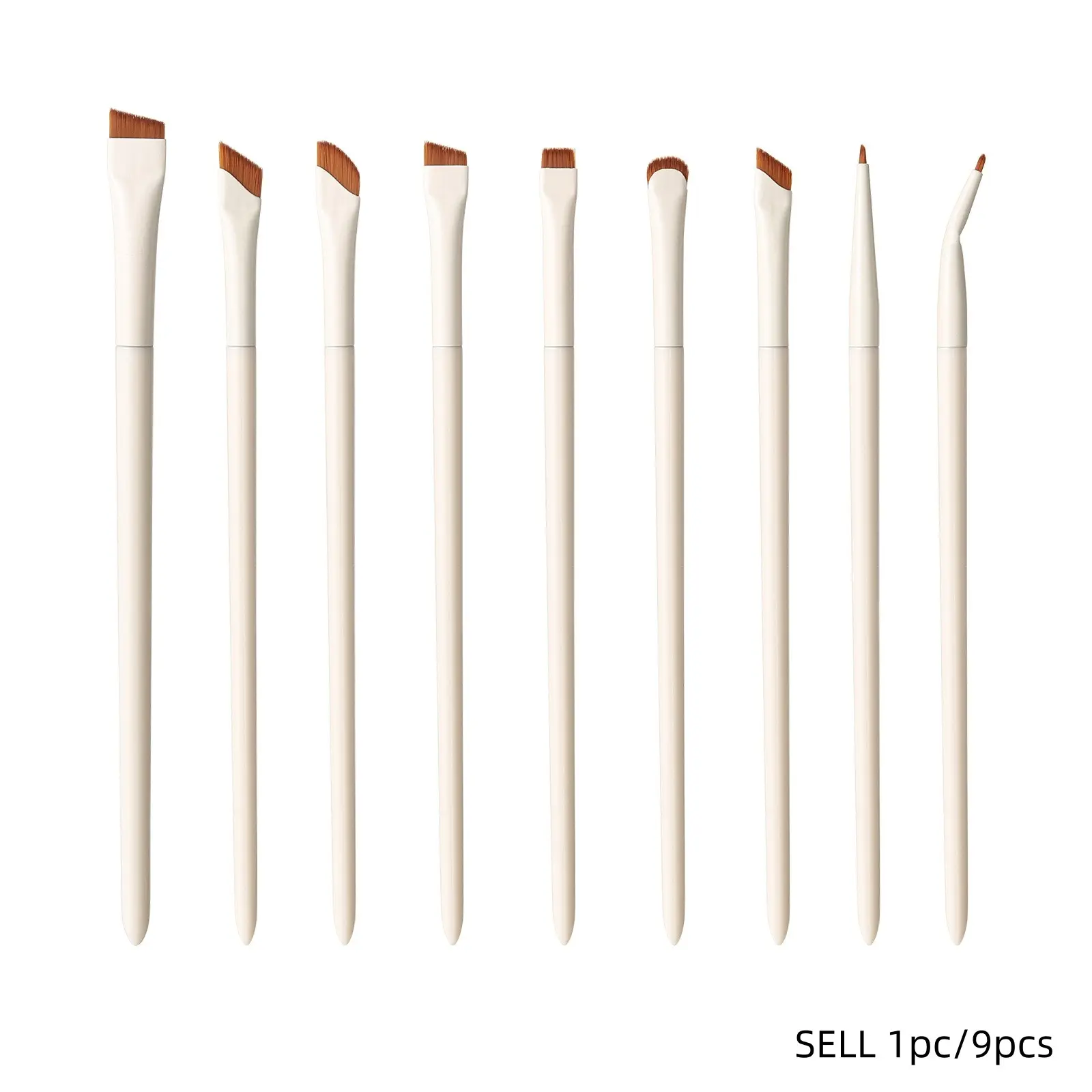 Porcelain White Sickle Eyeliner Brush Angled Fine Blade Makeup Brush, Cosmetic Brush, Eye Brushes For Makeup, Eyebrow Brush Extra Thin Precise Brush Head Draw Fine Eyeliner and Brows Beginner Friendly Clean Lines Makeup Brushes Set